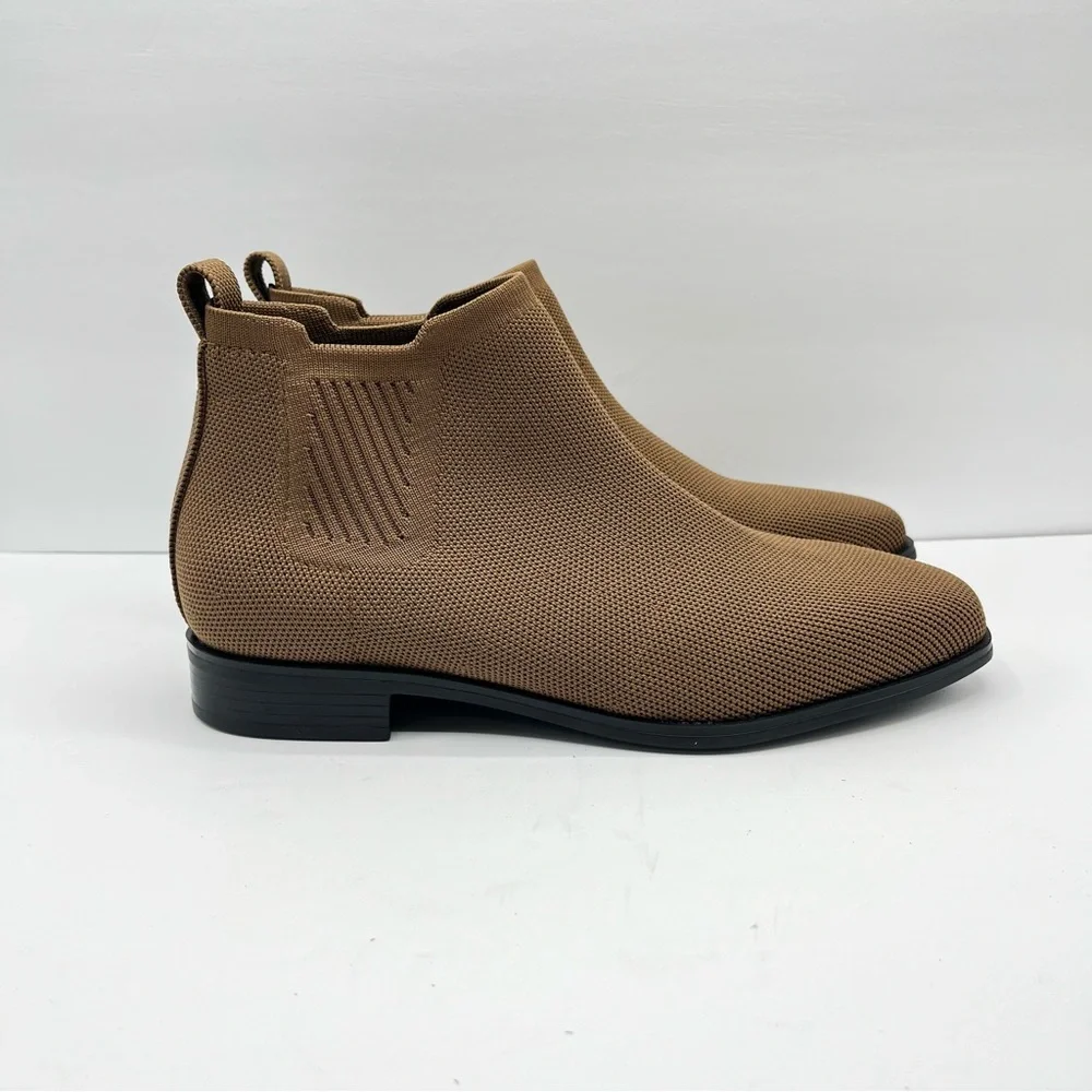 VIVAIA Women’s 7-7.5 38 Espresso Ryan Pro Pull On Boots Chelsea Short Square Toe